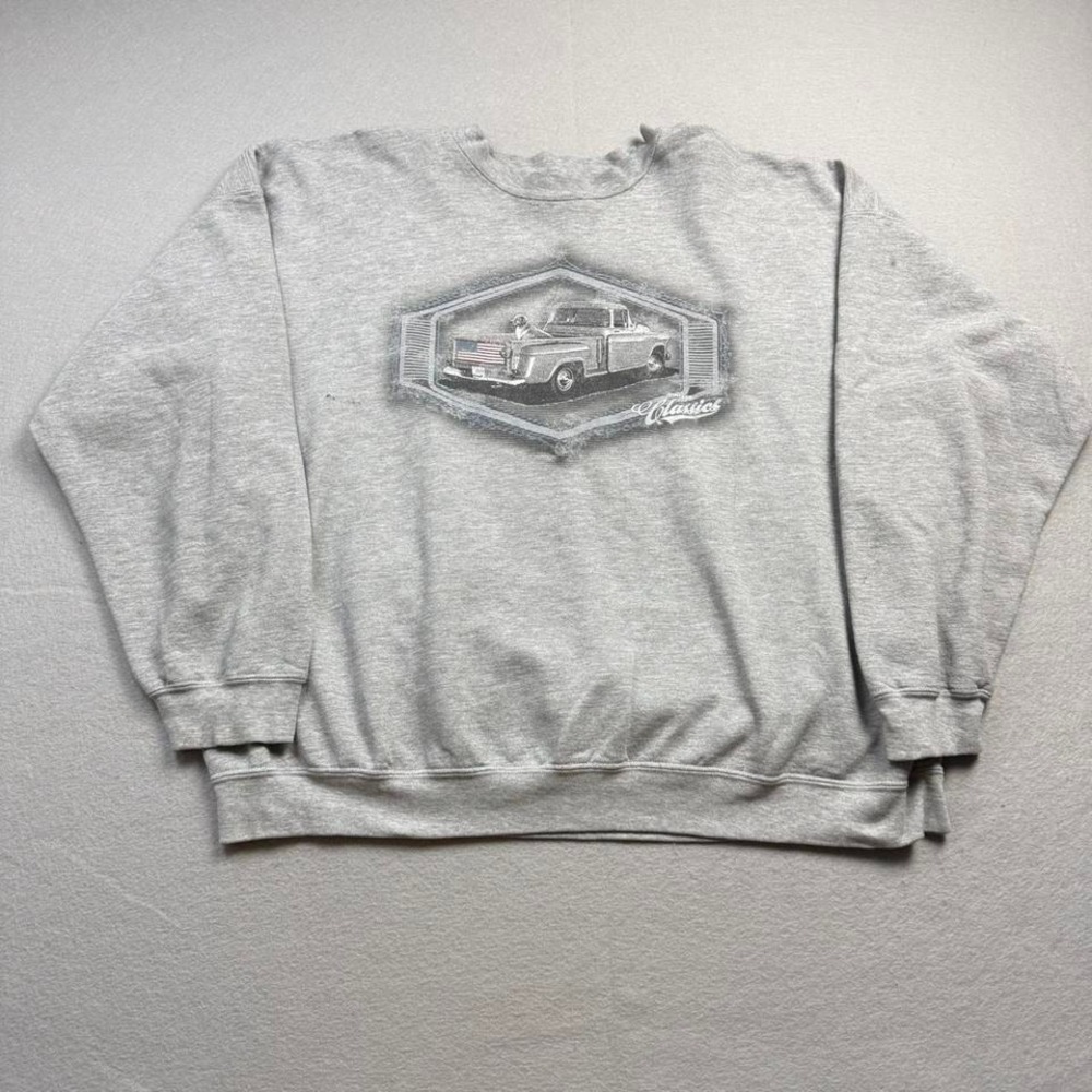 Vintage Blank Crewneck Sweatshirt Grey Classic Pullover